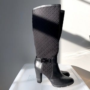 Anne Klein quilted below knee boots
